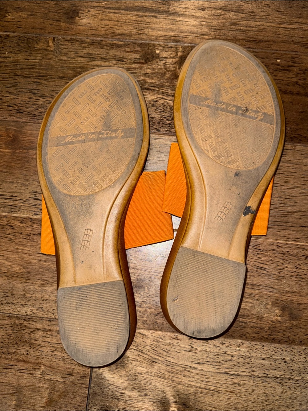 Italian Shoemakers Women’s Size 10 Orange Thong Sandals Stretch Strap Made Italy - Picture 5 of 6